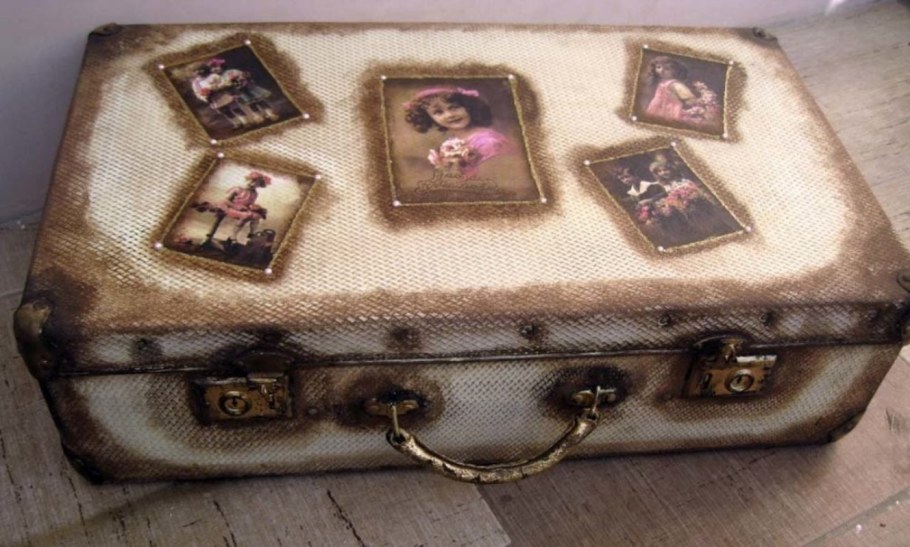 Старый чемодан декупаж