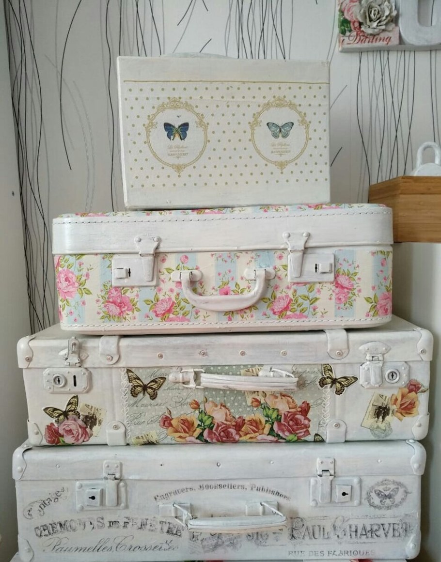 Декупаж чемодана шебби Шик