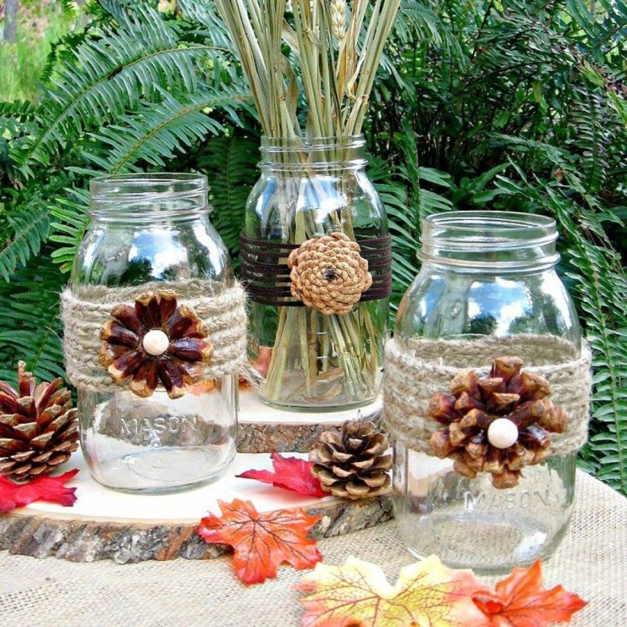 Декор вазы с шишками