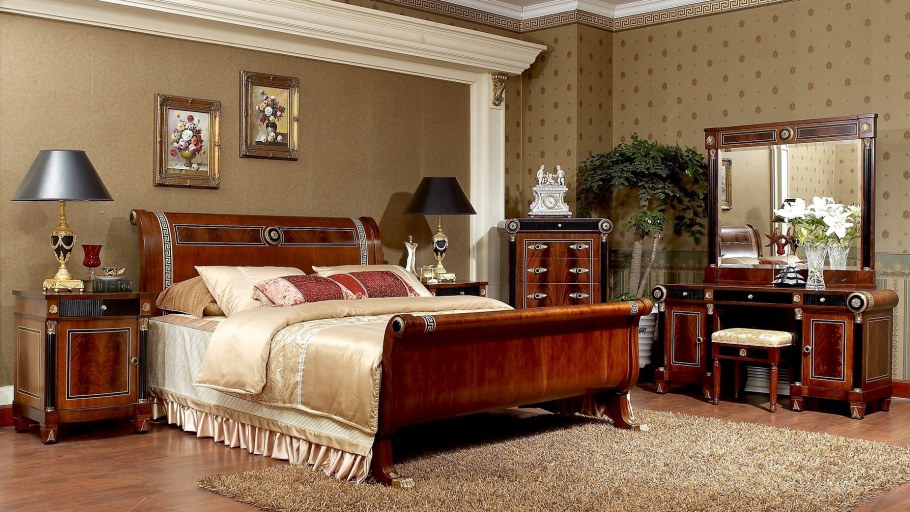 Мебель для спальни красное дерево