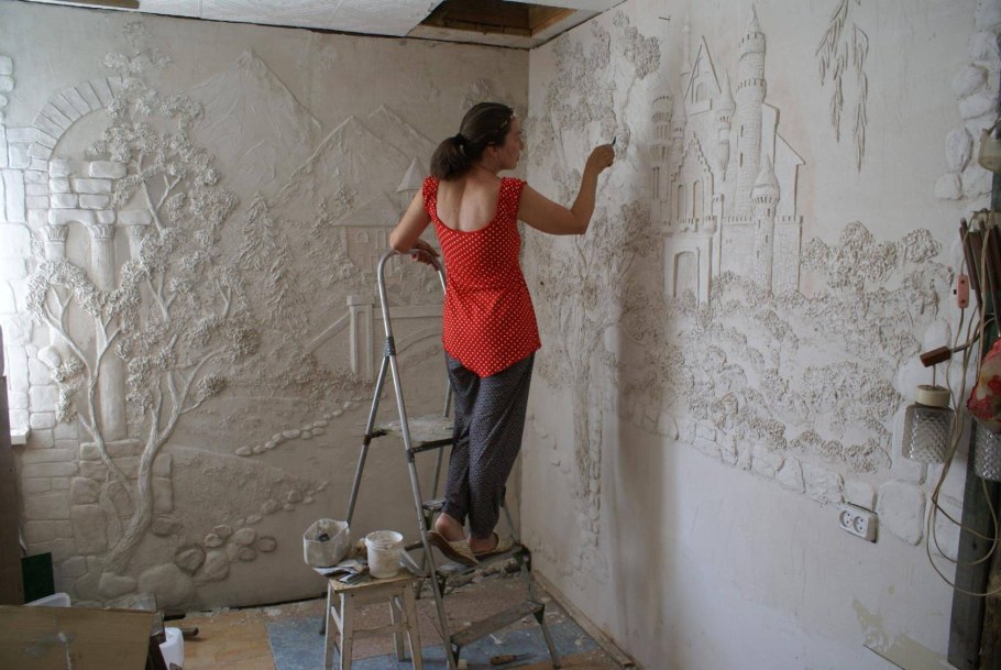 Фактурная роспись стен