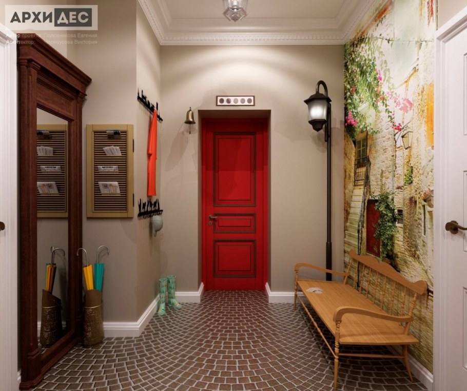 Прихожая в стиле ретро