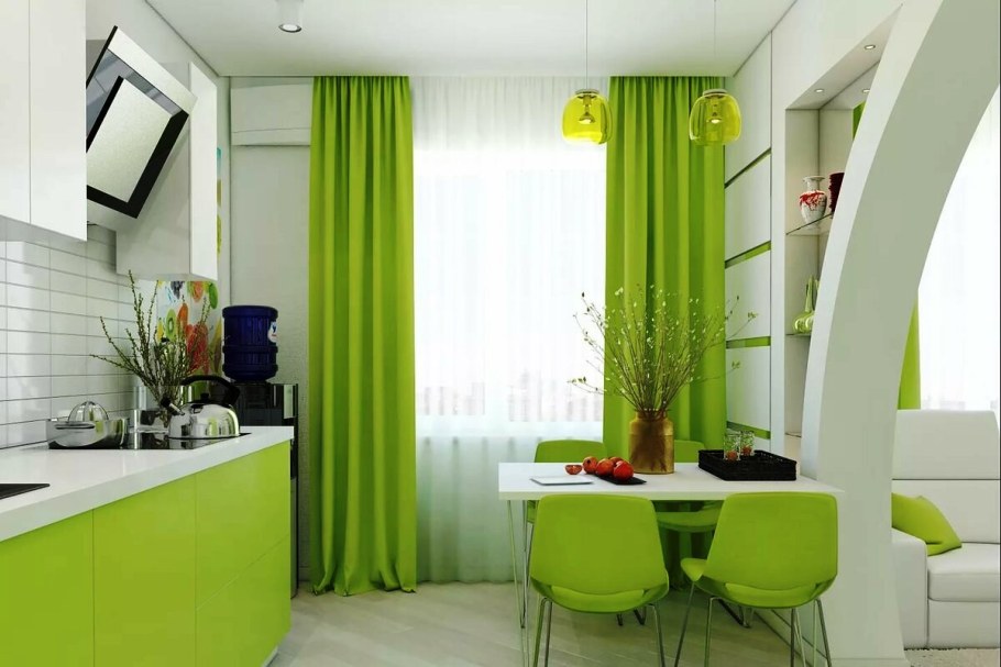 Кухня в зеленых тонах