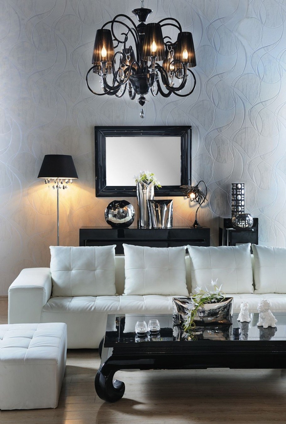 Люстры в интерьере гостиной