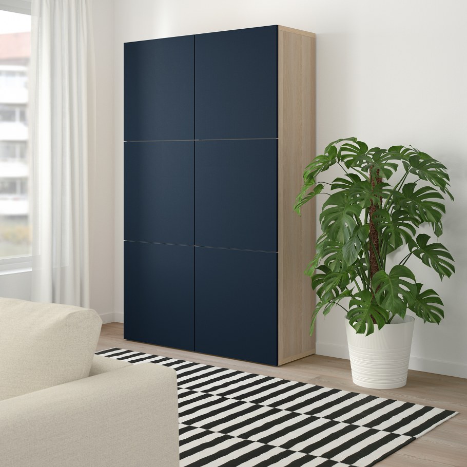 Шкаф икеа БЕСТО беленый дуб