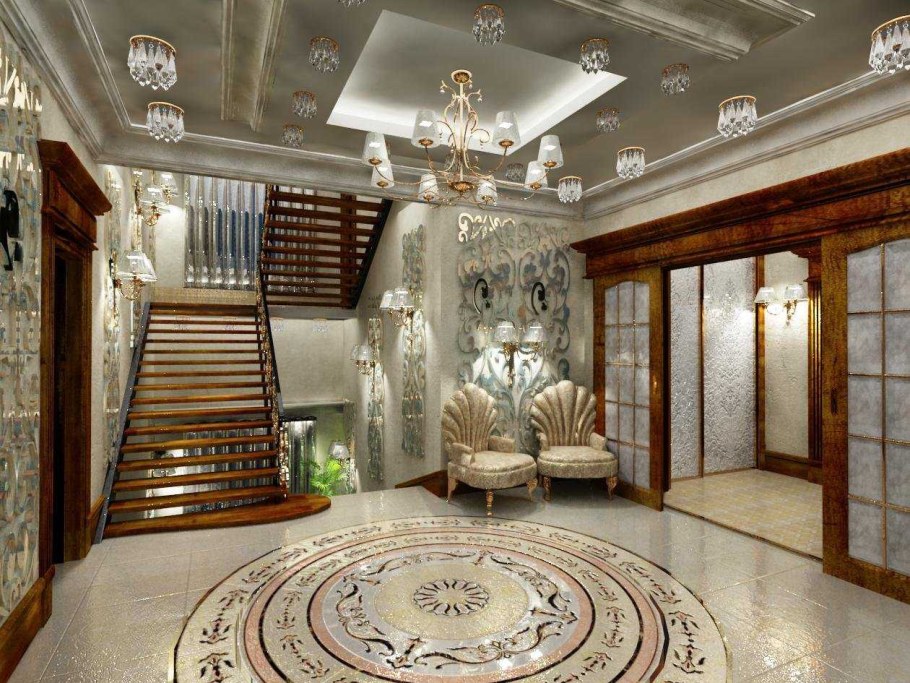 Большой Холл в частном доме интерьер