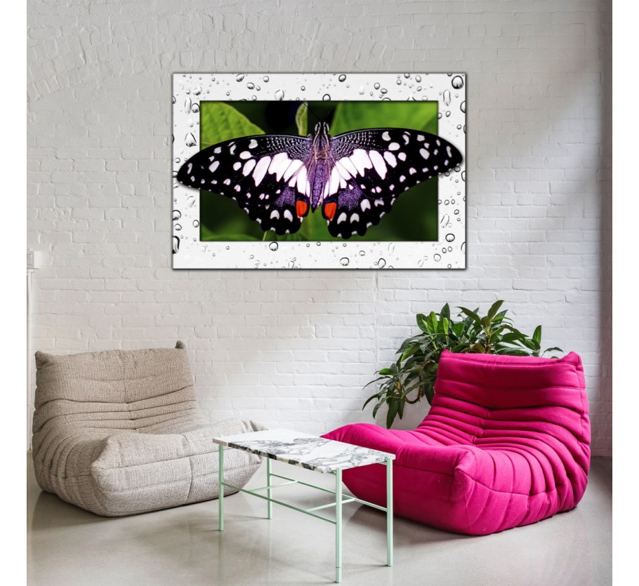 Картина на стену с 3д бабочками