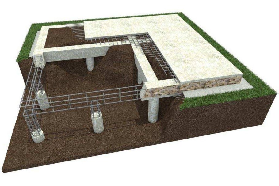Свайно-ростверковый фундамент с плитой