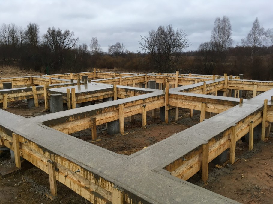 Монолитный железобетонный свайно-ростверковый.