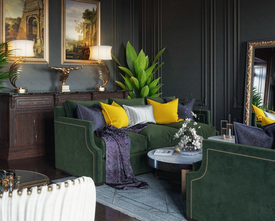 Диван изумруд Италия цвет