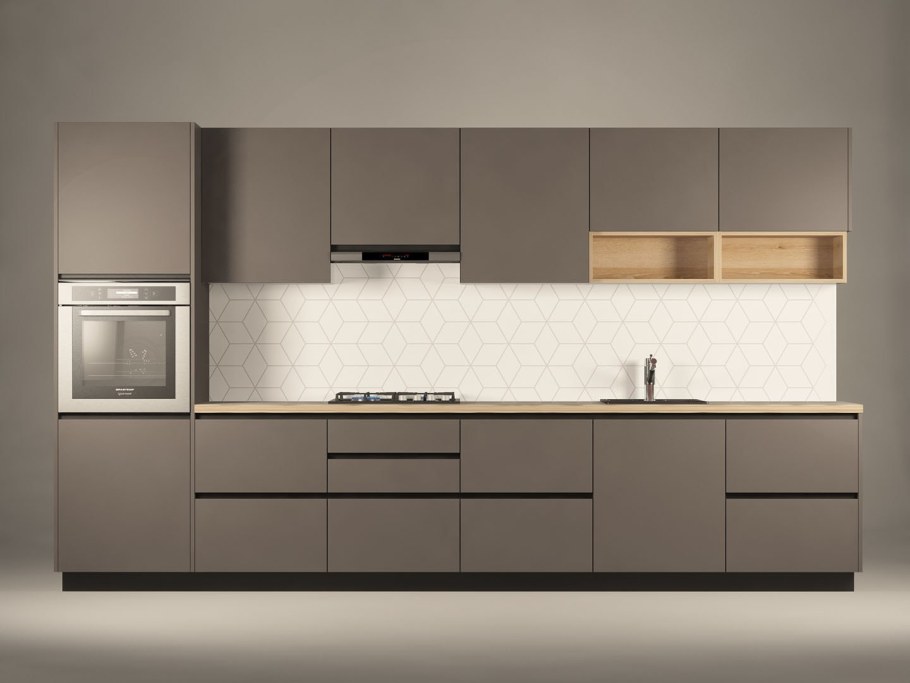 Кухня серый кашемир матовый Эггер