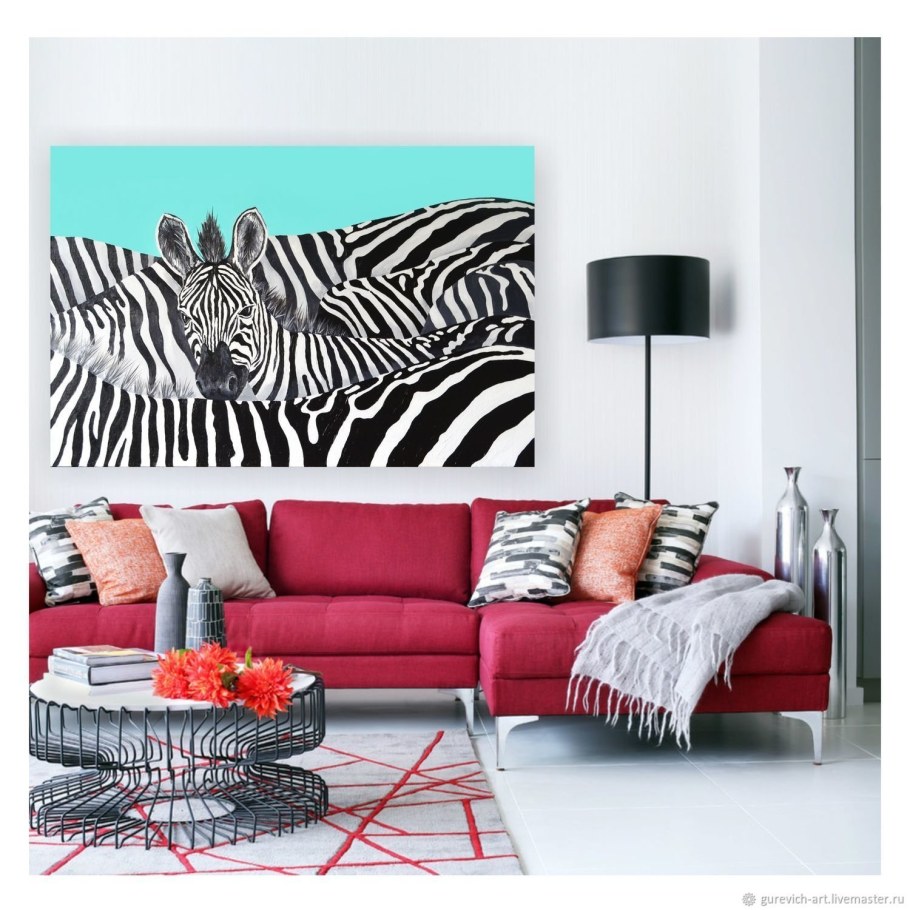 Принт Зебра в интерьере