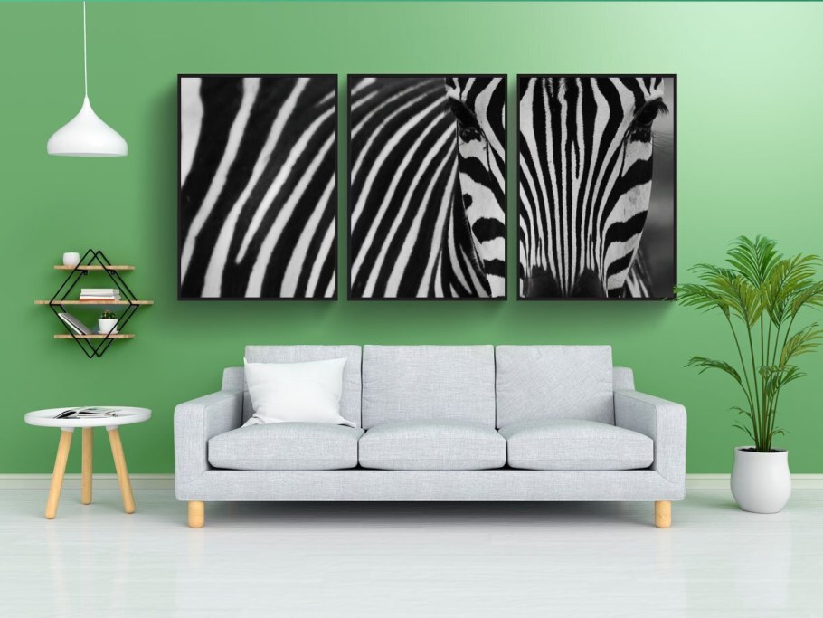 Картина Зебра в интерьере кухни
