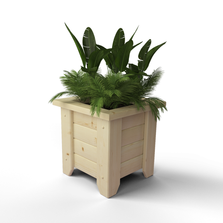 Деревянное кашпо для цветов