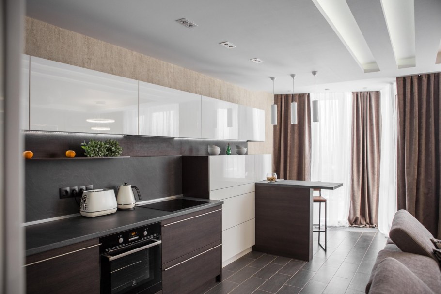 Цвет мокко в интерьере кухни