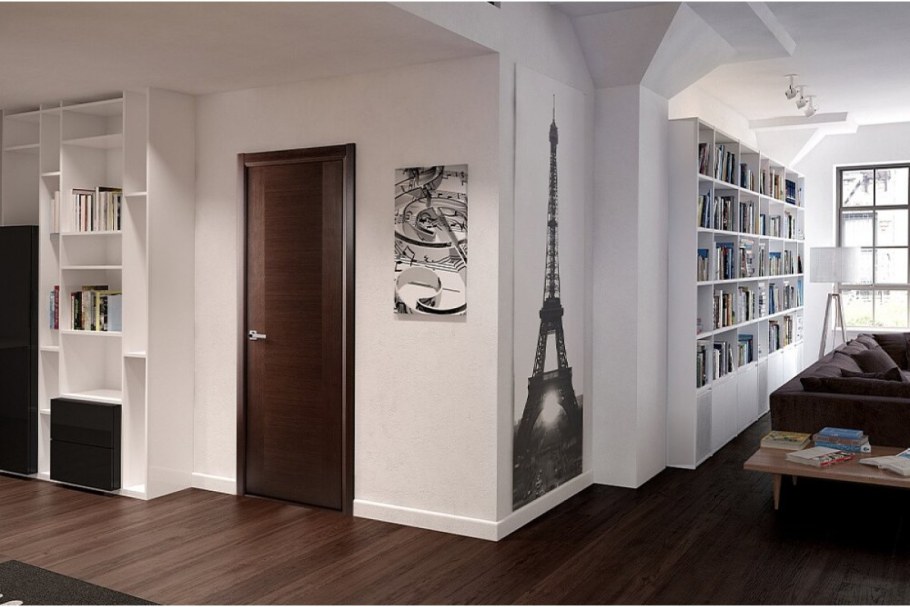 Белые стены темные двери