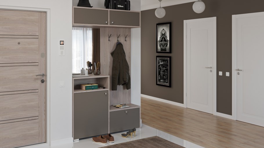 Белёный дуб цвет мебели в интерьере