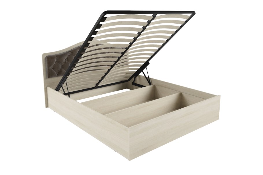 Кровать лирика ЛК-2 (1,4) мягкое изголовье велюр карамель