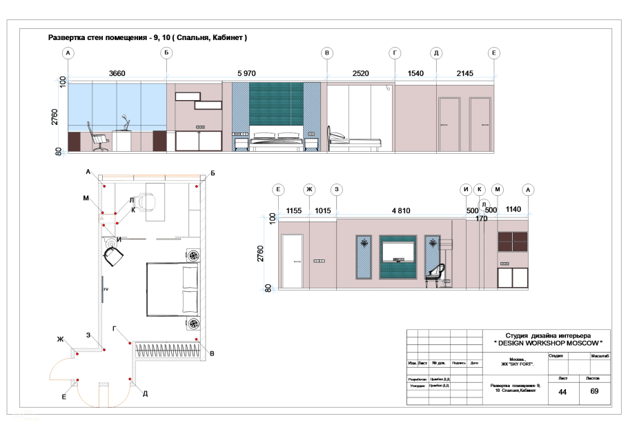 Развертка стен архикад
