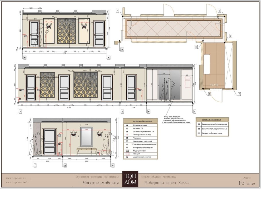 Развертки стен чертеж Автокад