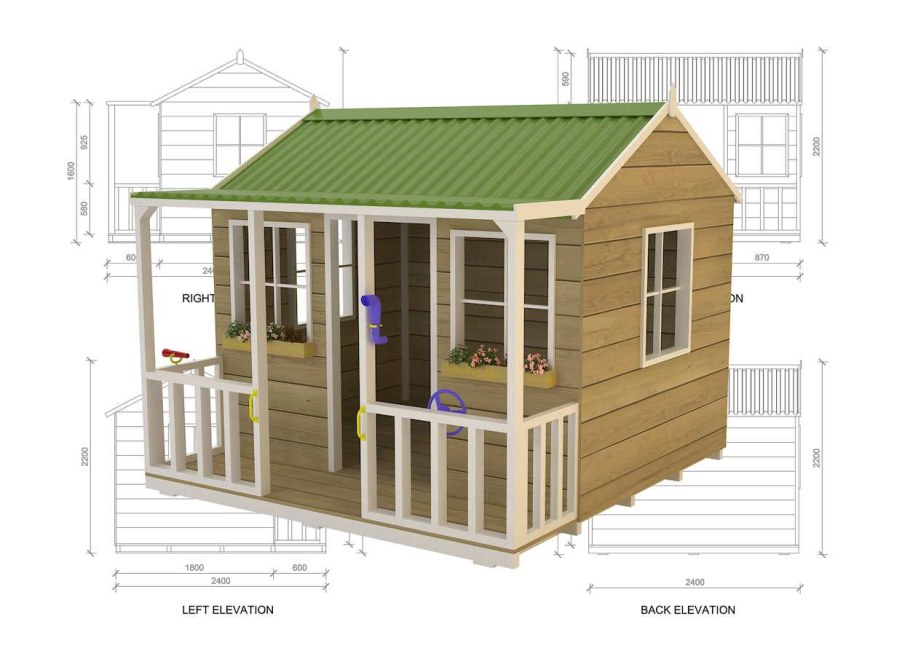 Проекты детских домиков для дачи с размерами