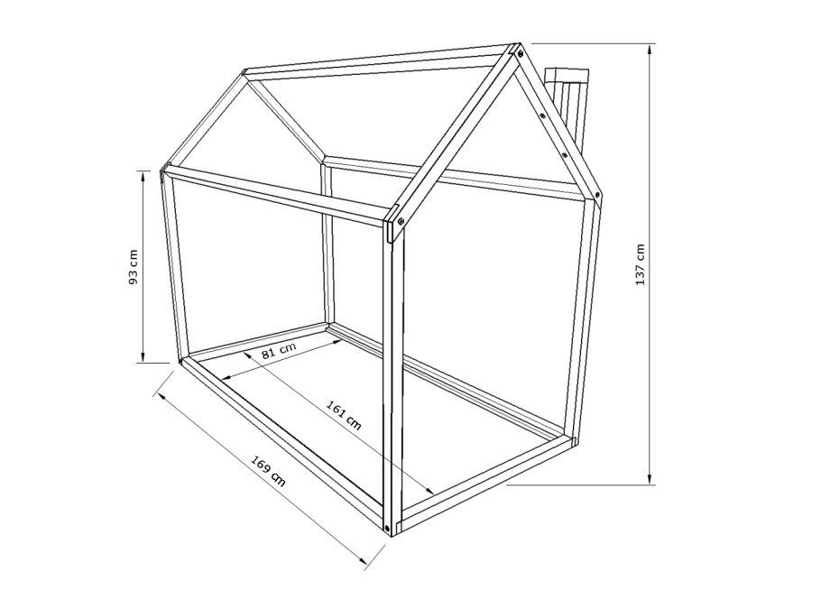 Каркасный детский домик чертеж