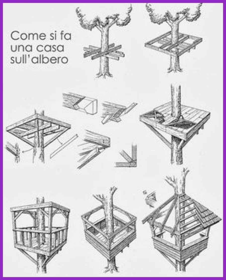 Чертеж дома на дереве