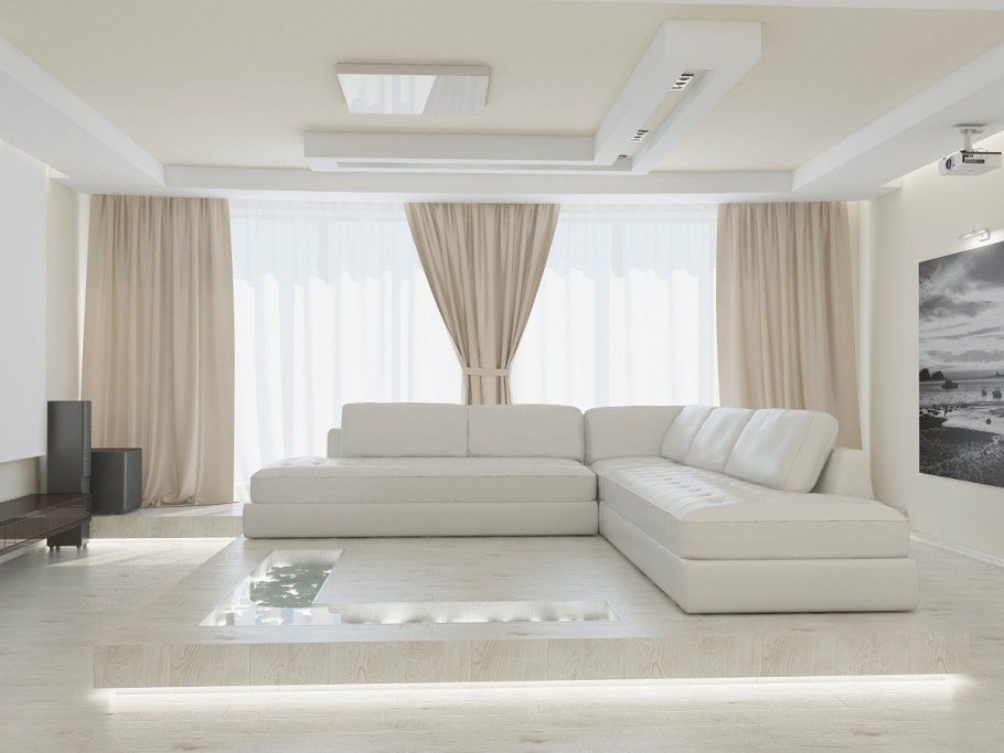 Гостиная в светлых тонах