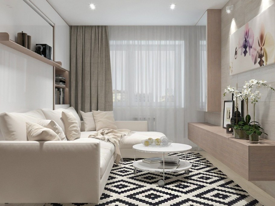 Гостиная в светлых тонах