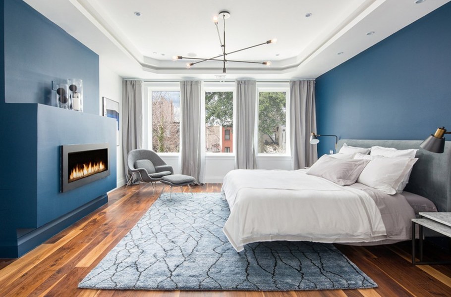Спальня в синих тонах