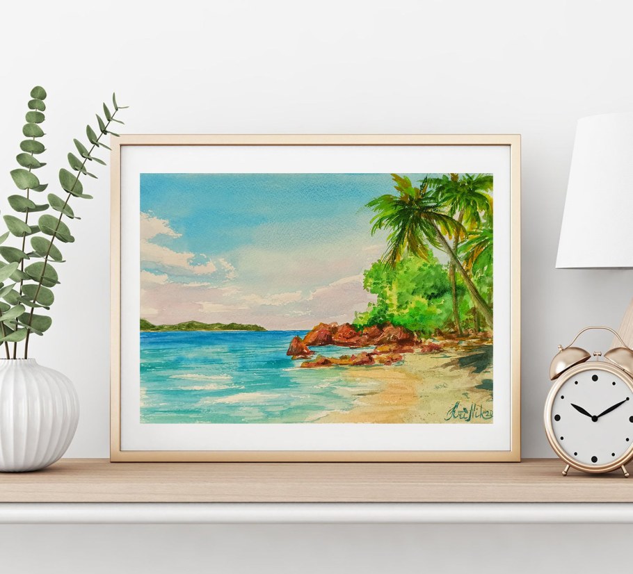 Картина море в рамке