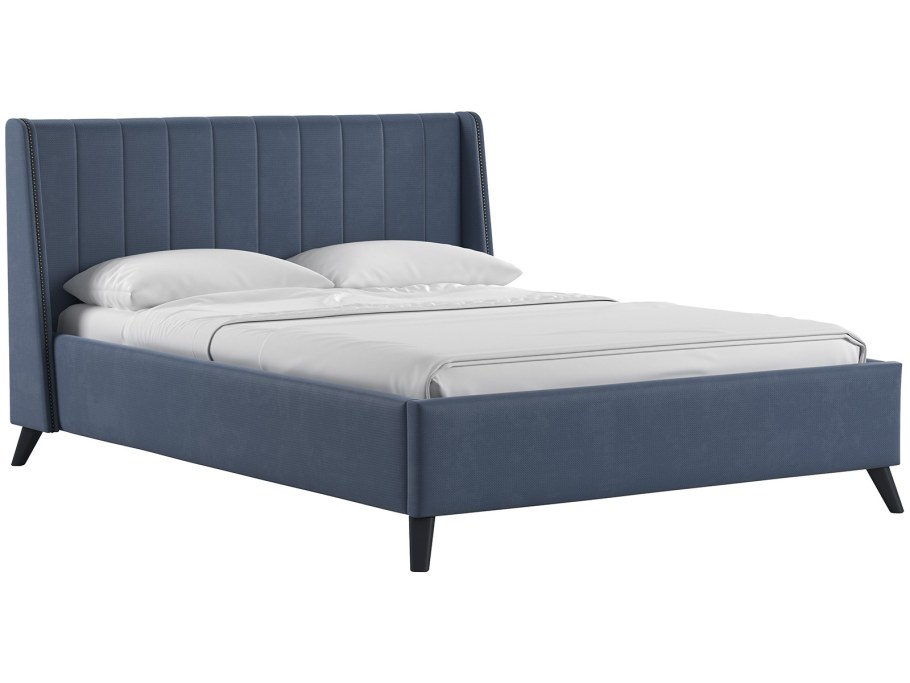 Мелисса кровать 160 Тори 83 велюр (серо-синий)
