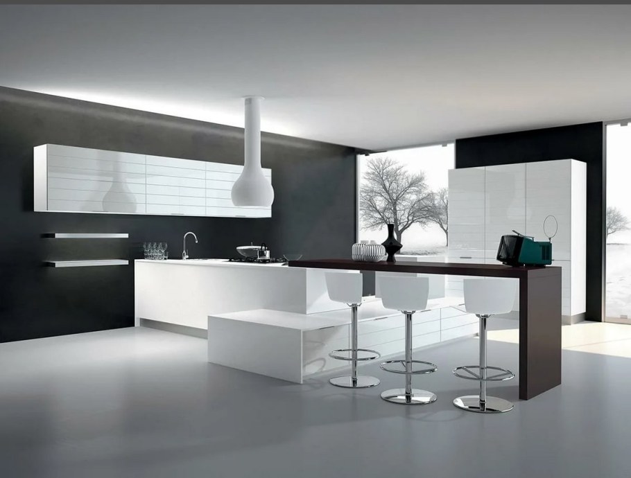 Белая кухня Италия Модерн