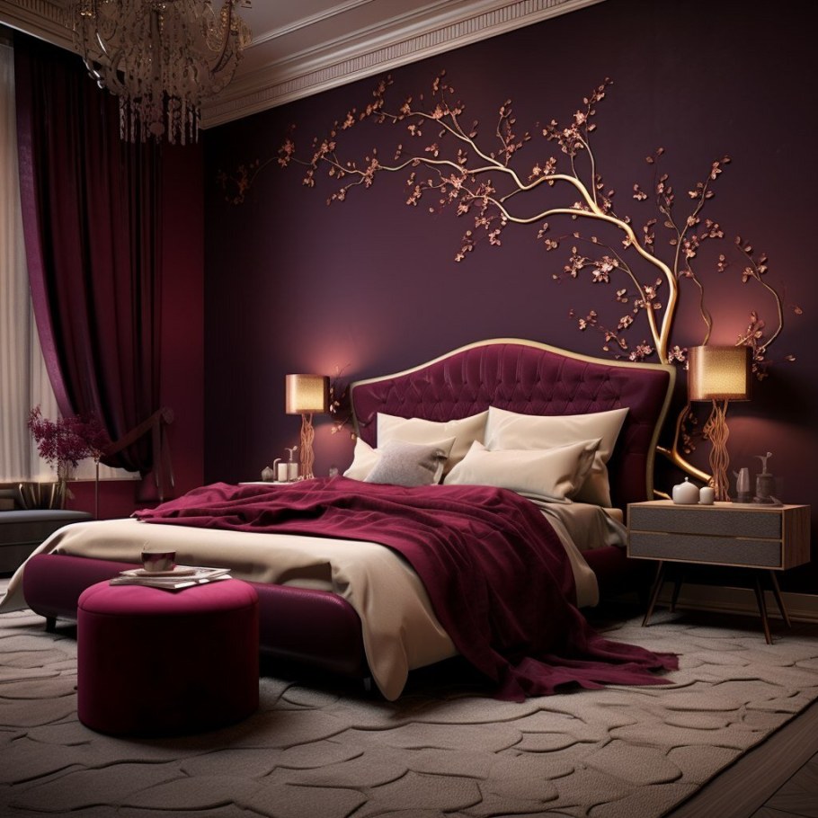 Бордовый в интерьере