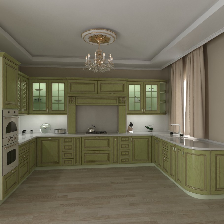 П-образная кухня в частном доме