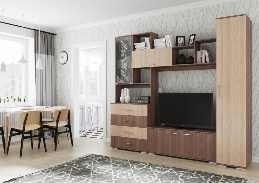 Гостиная ясень шимо светлый