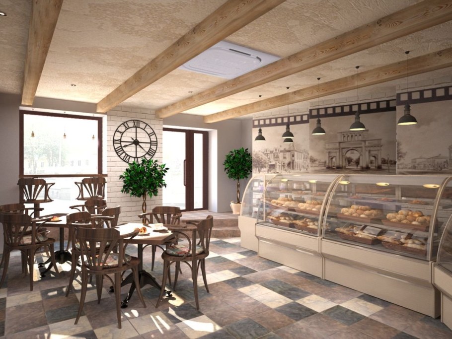 Интерьер кафе пекарни