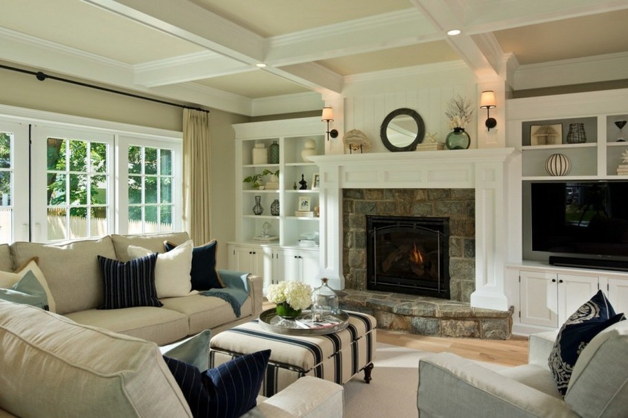 Гостиная с камином