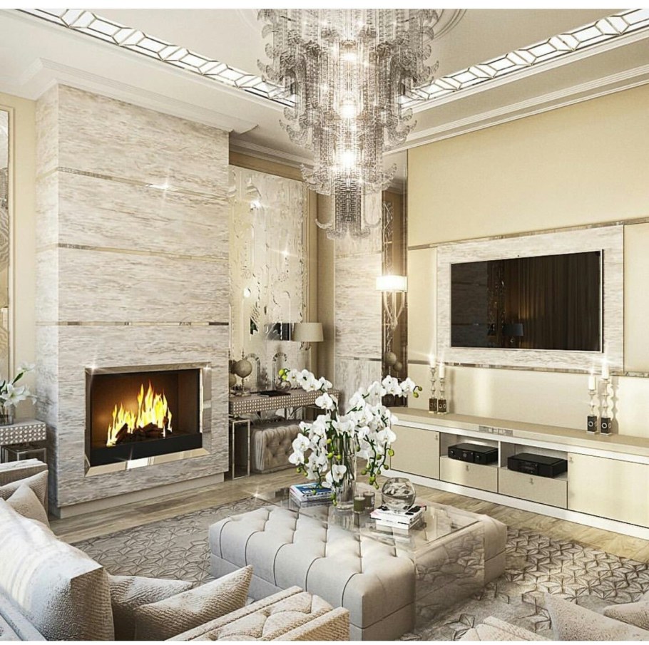 Гостиная с камином