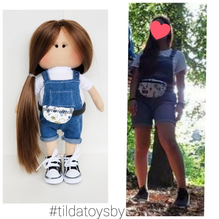 Джинсовый комбинезон для куклы