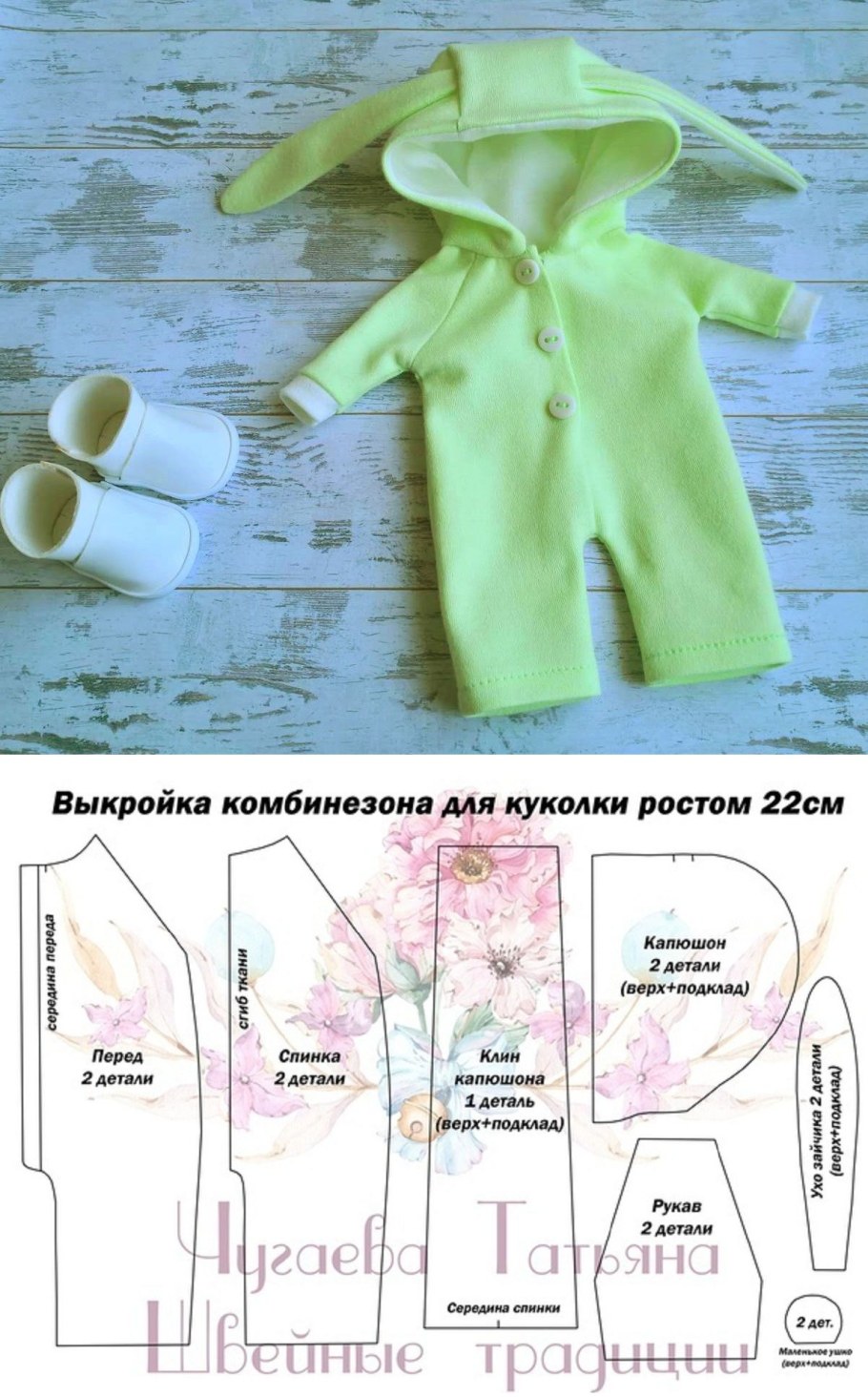 Выкройка комбеза для куклы