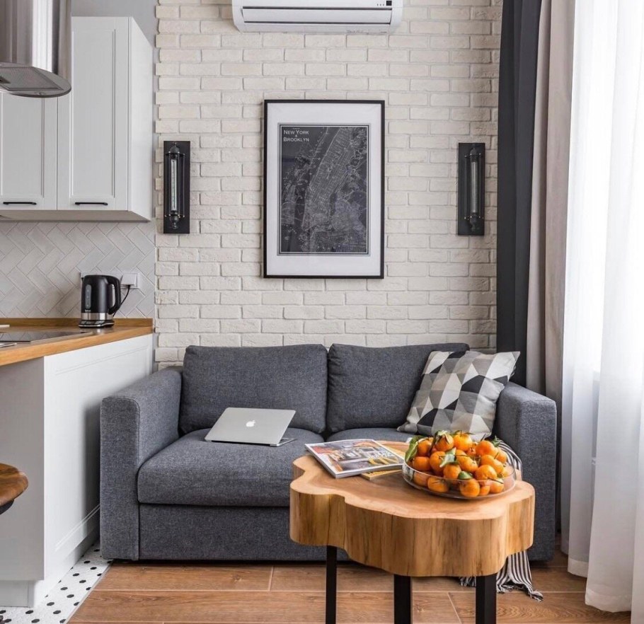 Интерьер кухни 5.5 кв.м с диванчиком