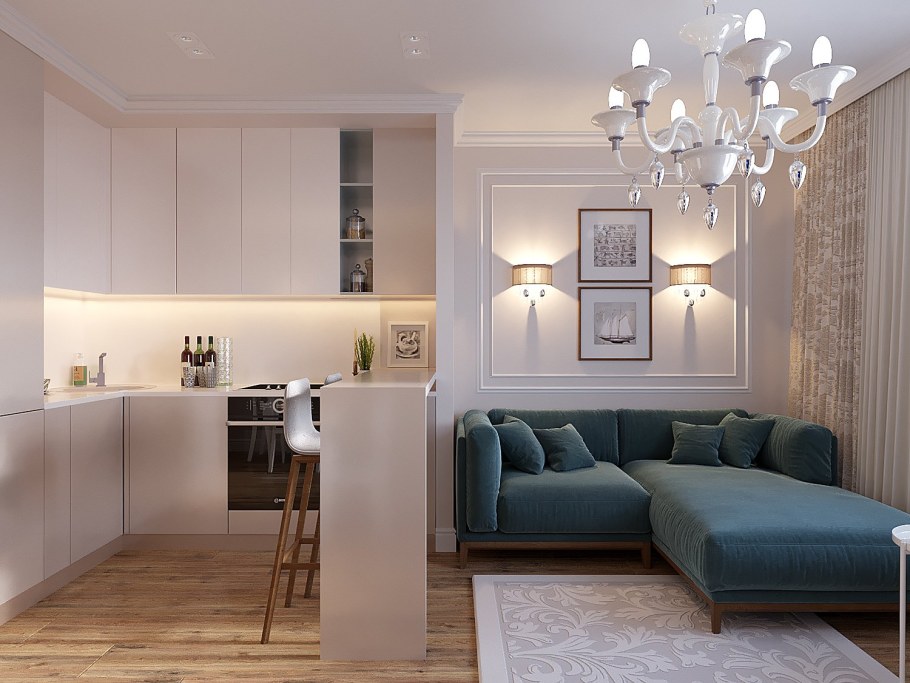 Маленькая кухня гостиная