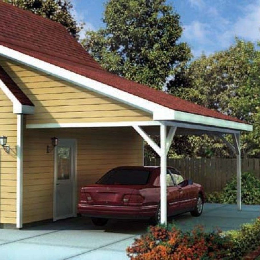 Дом с навесом для машины