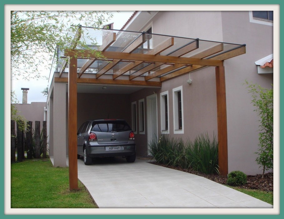 Навес для авто в частном доме