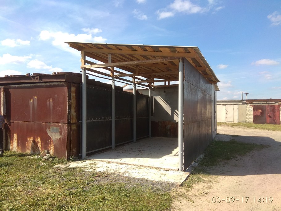 Пристройка к металлическому гаражу