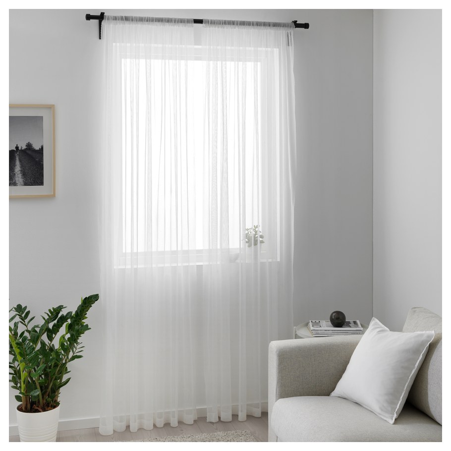 Hildrun ХИЛЬДРАН гардины, 2 шт., белый/точечный, 145x300 см - ikea