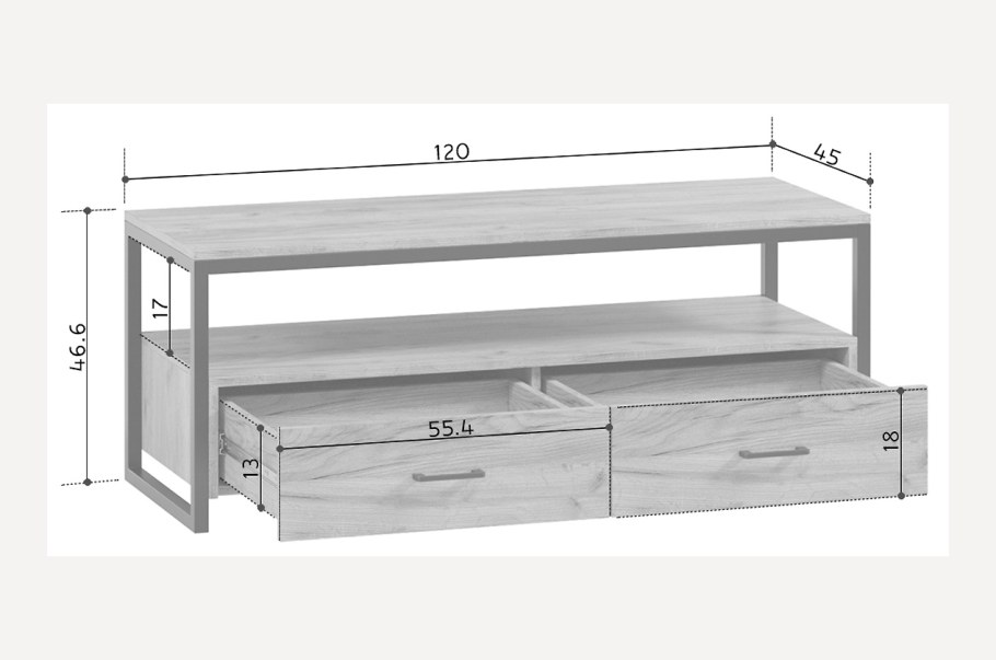 Тумба лофт высота