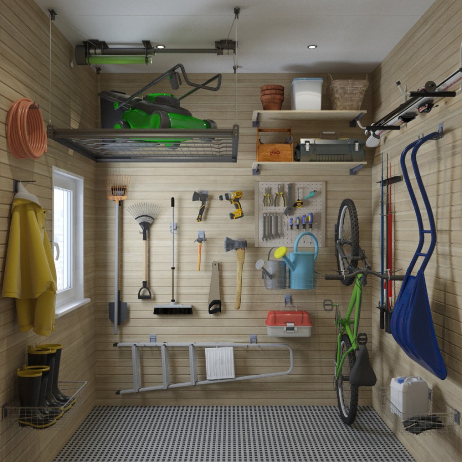 Обустройство сарая внутри