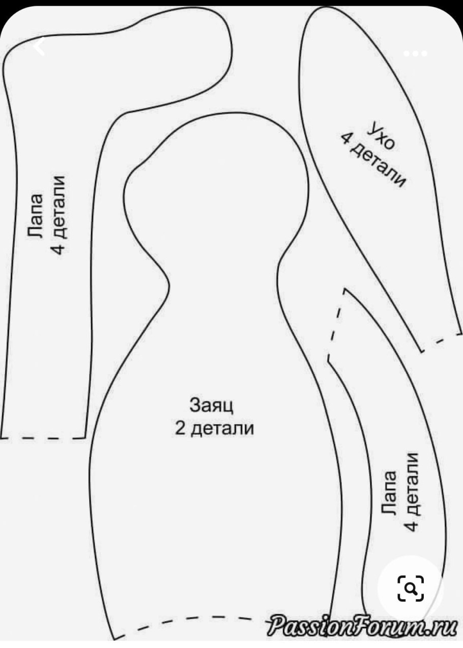 Заяц Тильда выкройка в натуральную величину